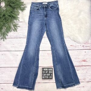 👖|•FLYING MONKEY•| Fun Flare Leg High Rise Waist Stretch Jeans Size 28 L31👖